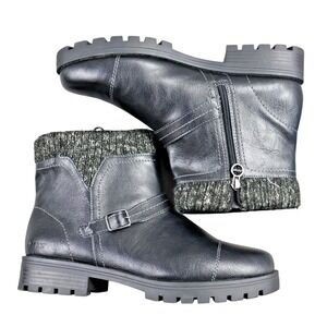 J Sport Boots Womens Size 10 Black Faux Leather Ankle Bootie VIOLET S5VLT01